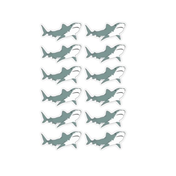 Design Great White Shark Laminated Vinyl Stickers 16 Poshmark
